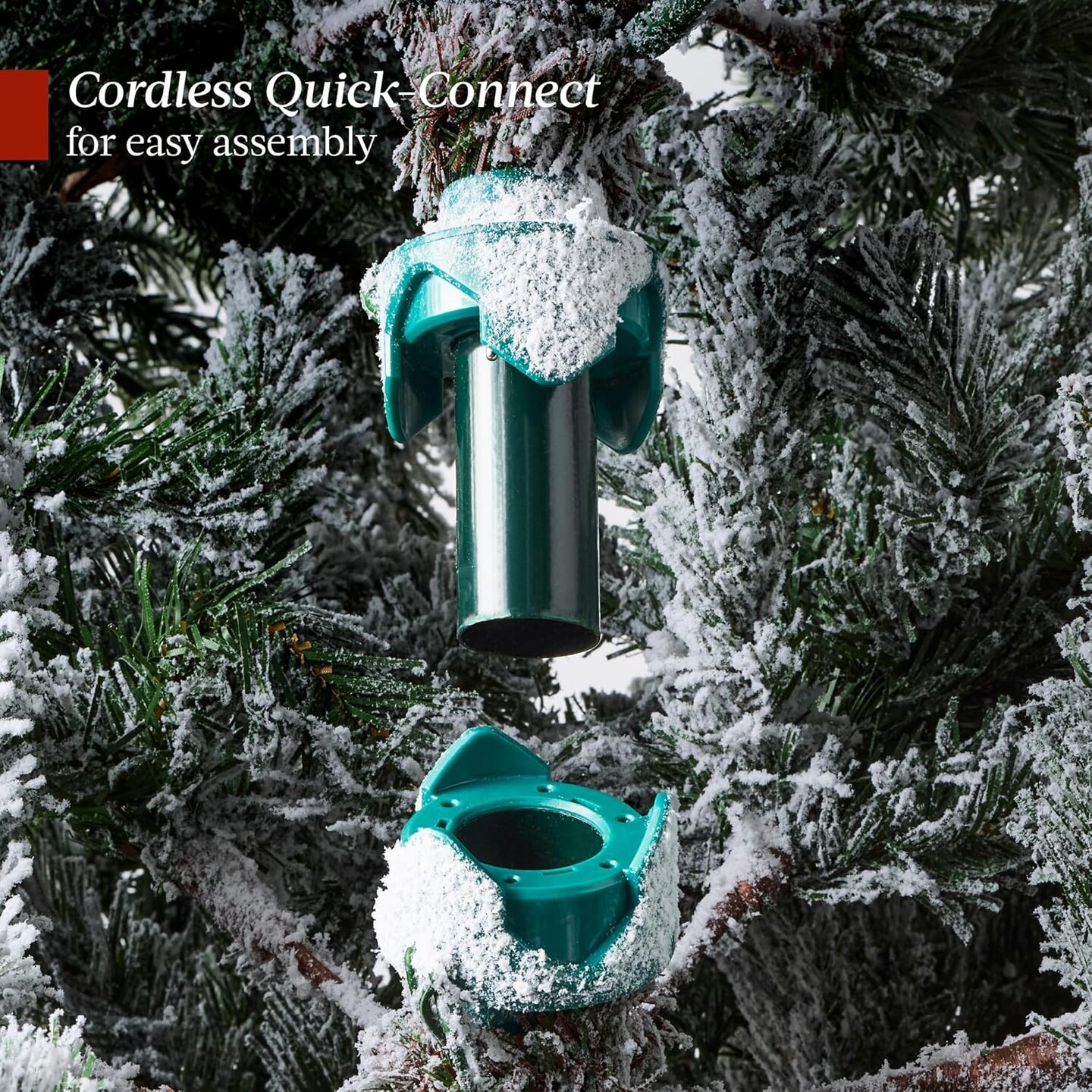 Flocked Aspen Christmas Tree Pre Lit Noble Fir with White & Multicolor LED Lights, Slim Holiday Decor