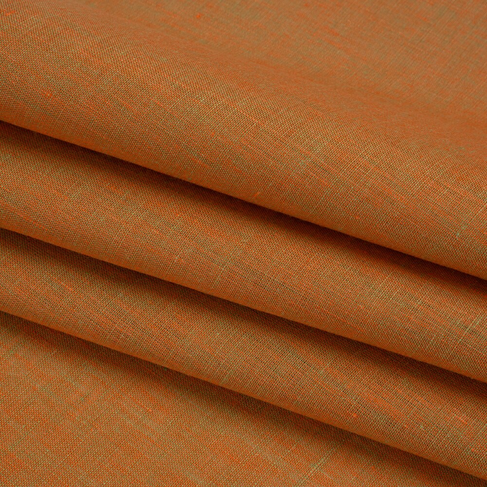 1 Yard Two Tone Medium Weight Linen Woven Orange and Lime Green