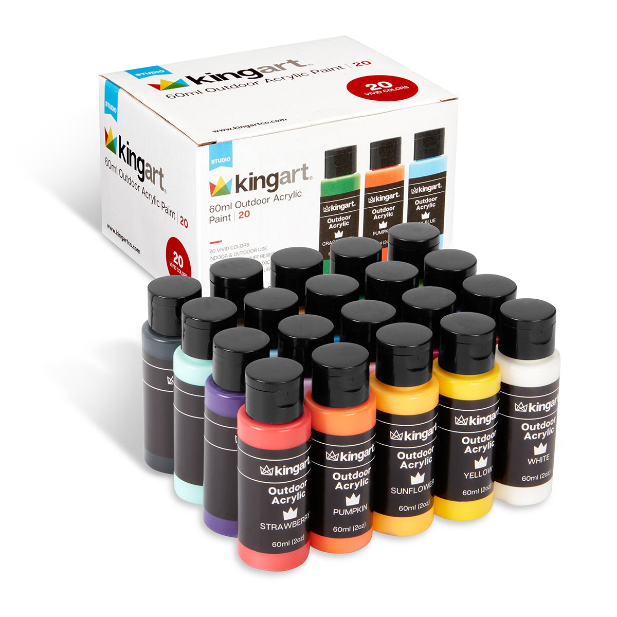 KINGART&#xAE; Outdoor Acrylic Paint, 20 Colors