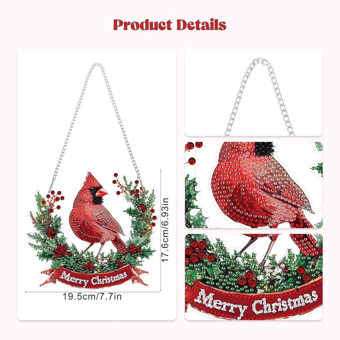 Christmas Bird Hanging Diamond Painting Kit