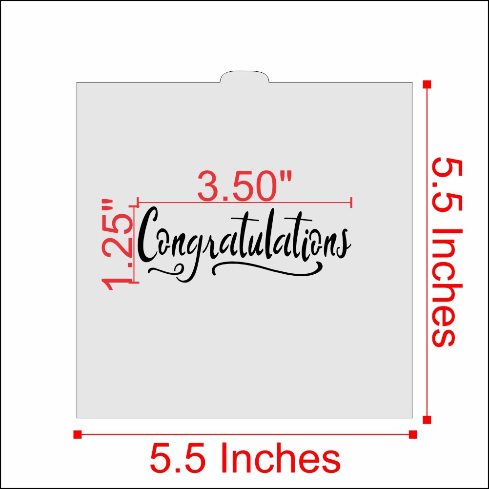 Congratulations Cookie & Craft Stencil | CM135 by Designer Stencils | Cookie Decorating Tools |