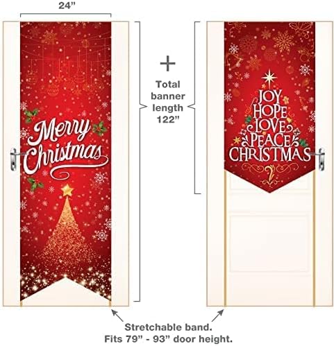 Christmas Front Porch Hanging Sign - 122"L x 24"W (Merry Christmas)