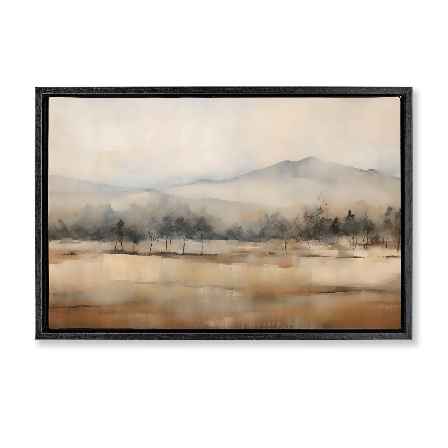 Stupell Industries Distant Tree Covered Mountain Black Framed Floater Canvas Wall Art, design by Creative Studio