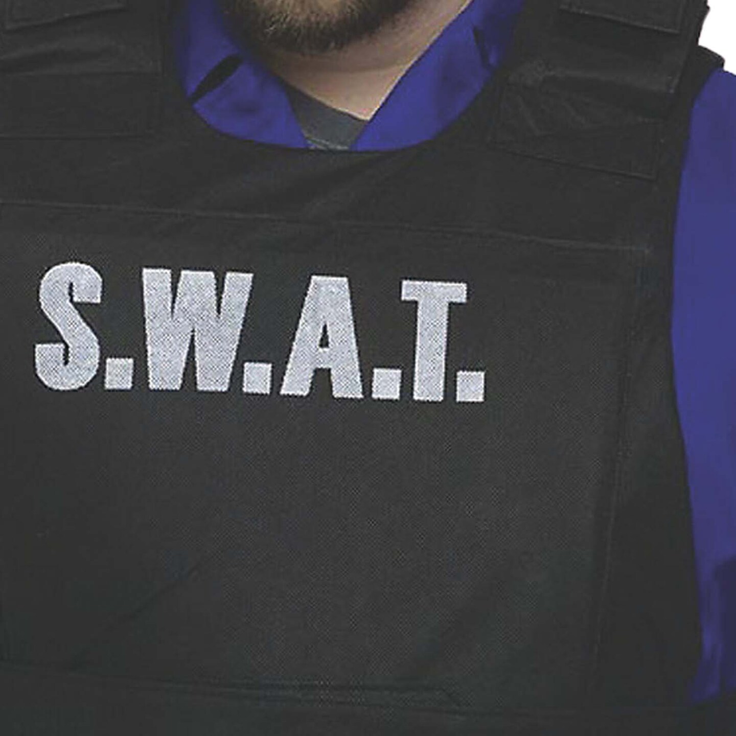 Adult SWAT Vest Costume Adjustable Polyester Tactical Outfit