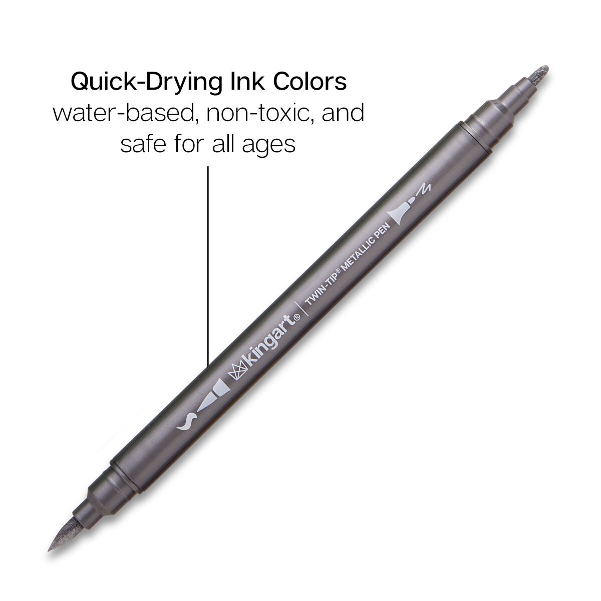 KINGART&#xAE; Twin-Tip&#x2122; Metallic Pens 24 Colors