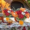 Orange Silk Flowers in Vase Centerpieces