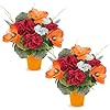 Orange Silk Flowers in Vase Centerpieces