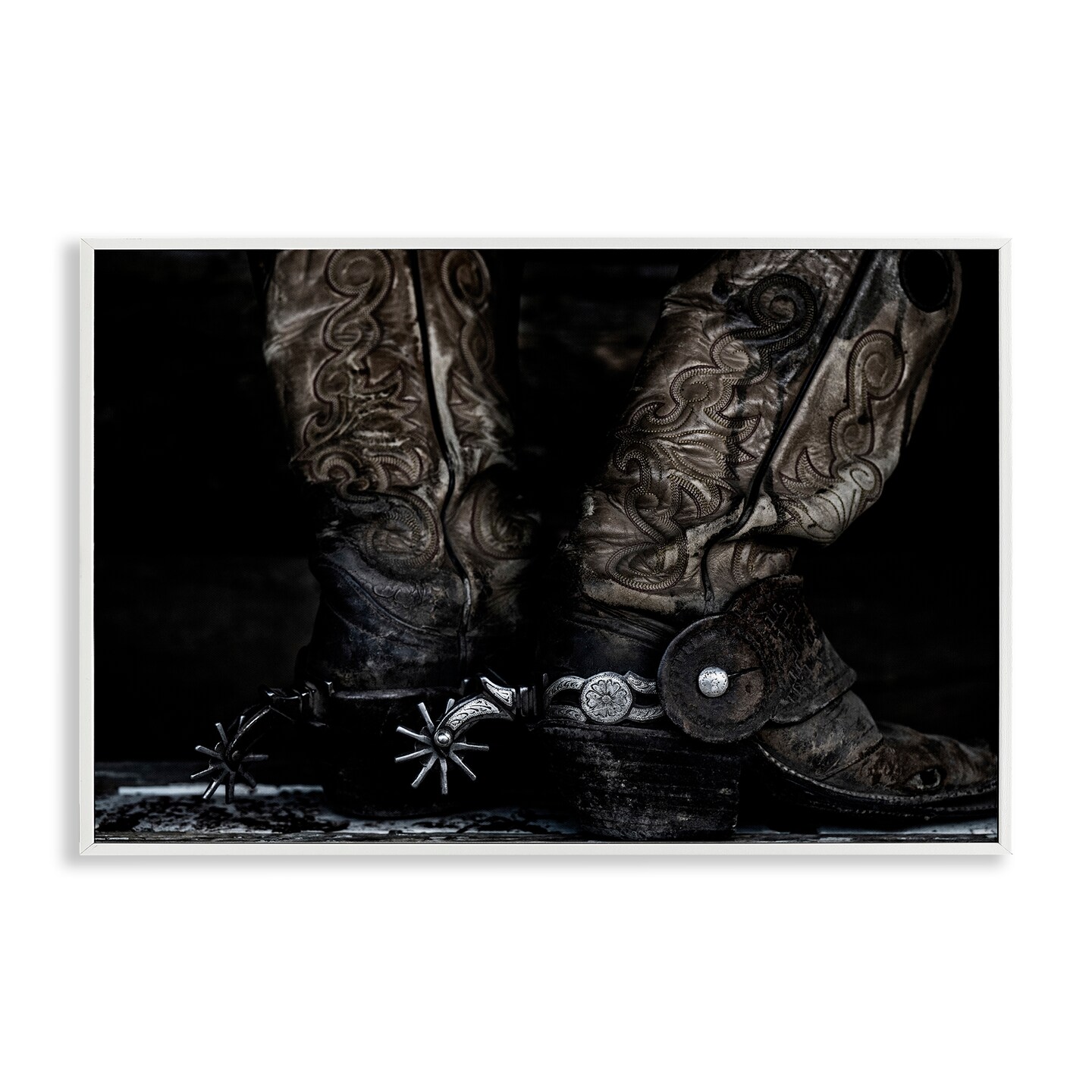 Stupell Industries Cowboy Boots with Spurs Framed Giclee By PHBurchett