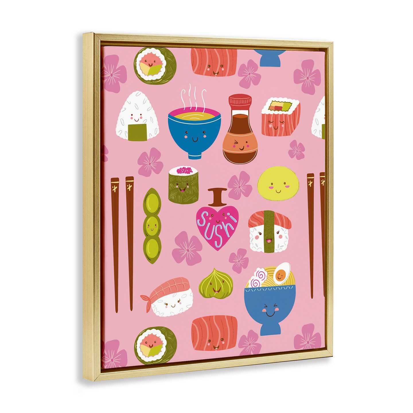 Stupell Industries Kawaii Sushi Treats Floating Frame By Jo Reid