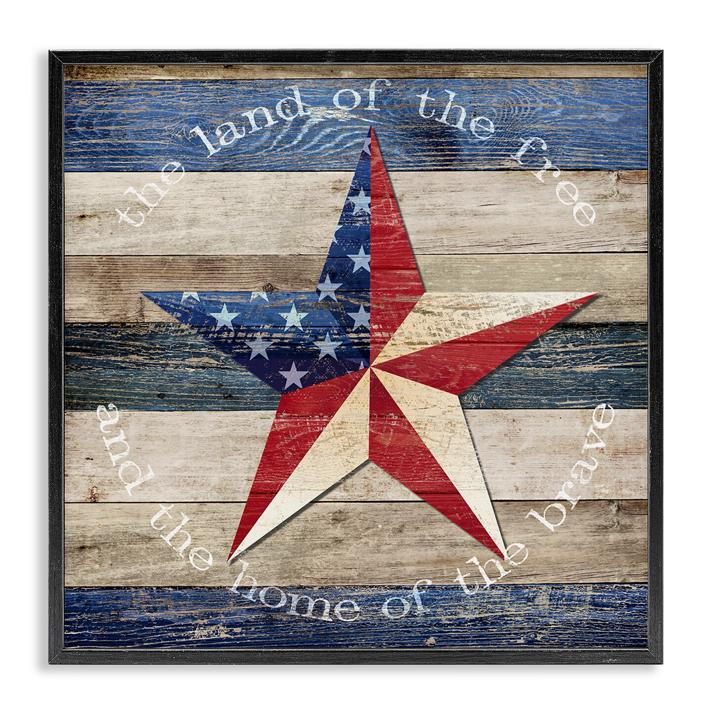 Stupell Industries Patriotic Star & Phrase Framed Giclee By Susan Arnot