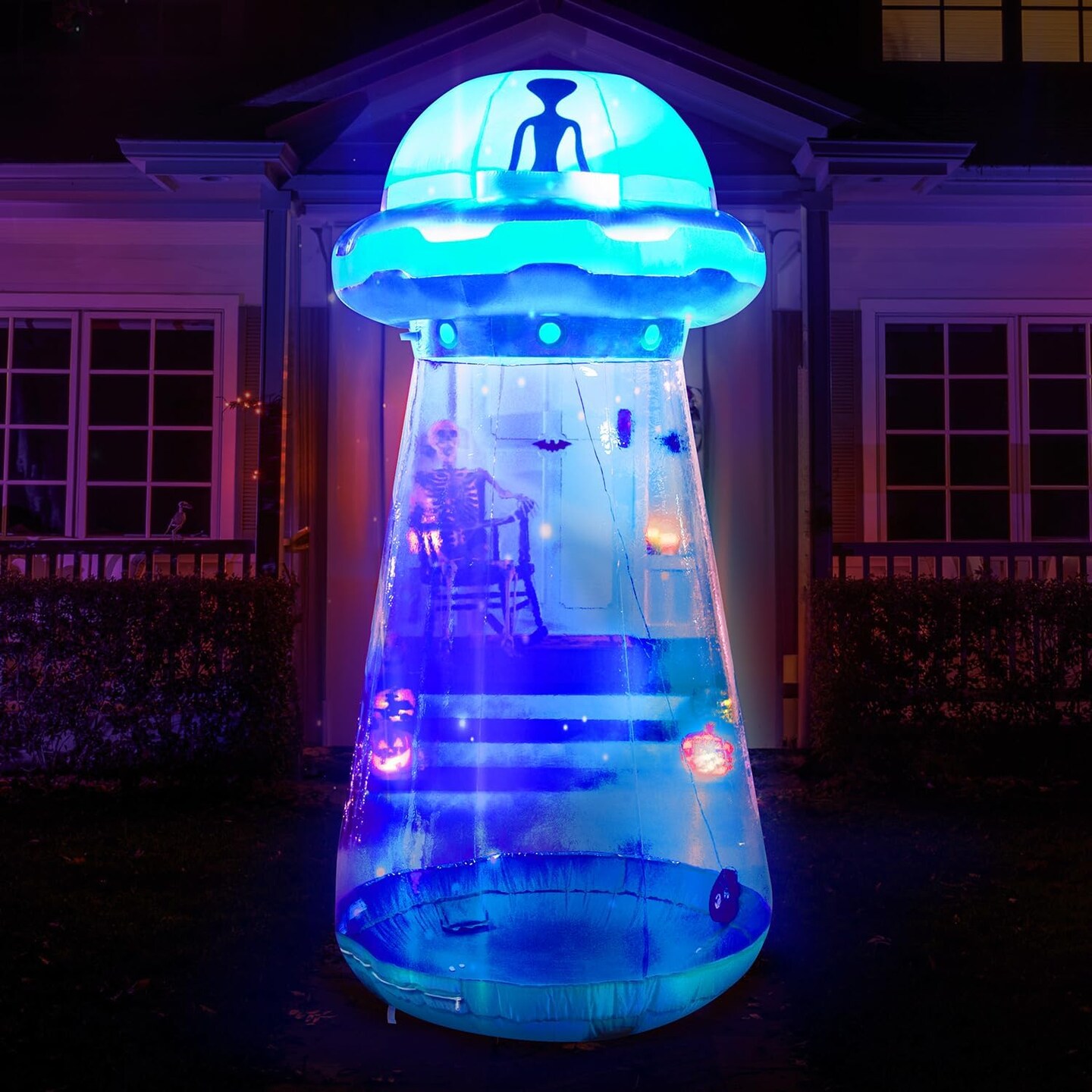 6 FT Tall Halloween Inflatable UFO Outdoor Decoration with Built-in LEDs (blue)