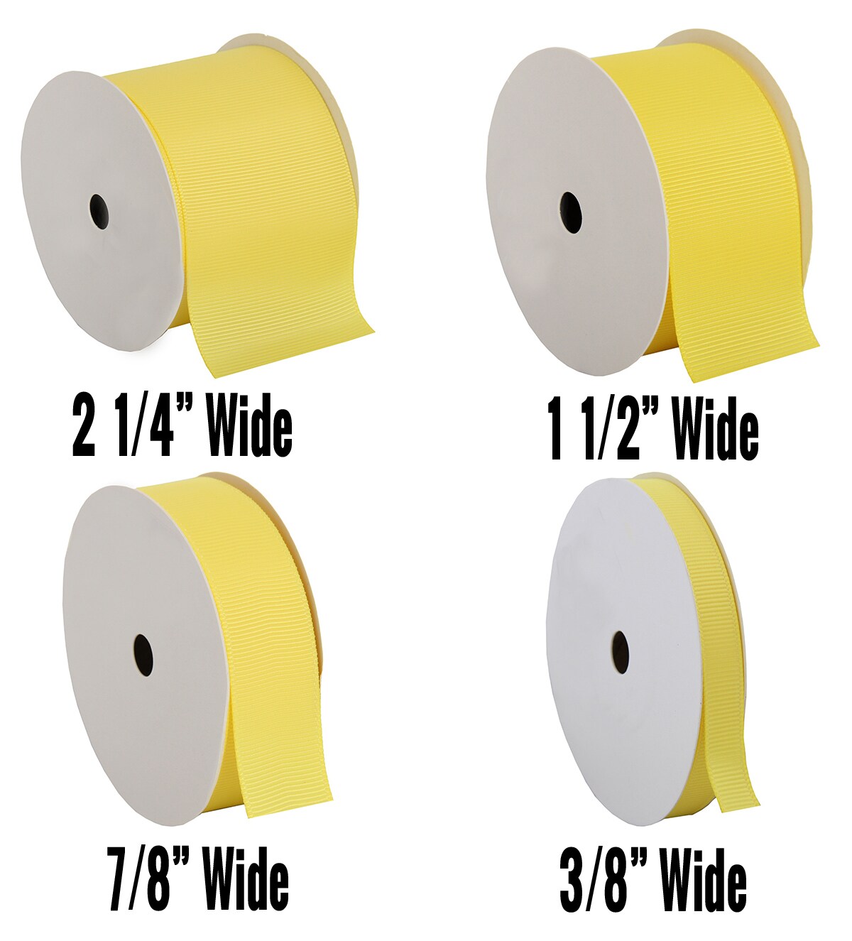 Threadart Grosgrain Ribbon Rolls - 10 yd rolls - 4 Widths 25 Colors - Solid Colors Ribbed Pattern - For Bows, Decorations, Hair Clips, and More