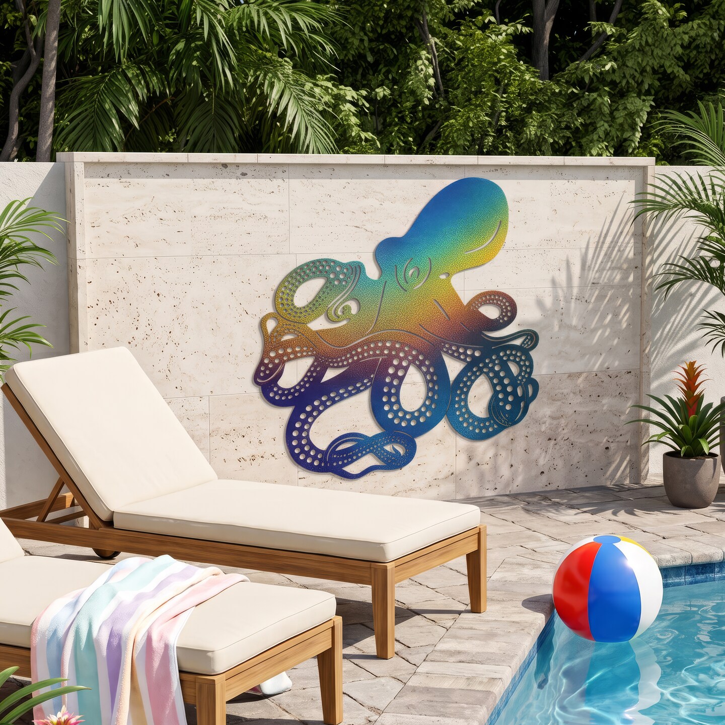 Spiraling Octopus Metal Wall Art | Coastal Home Decor | MakerPlace