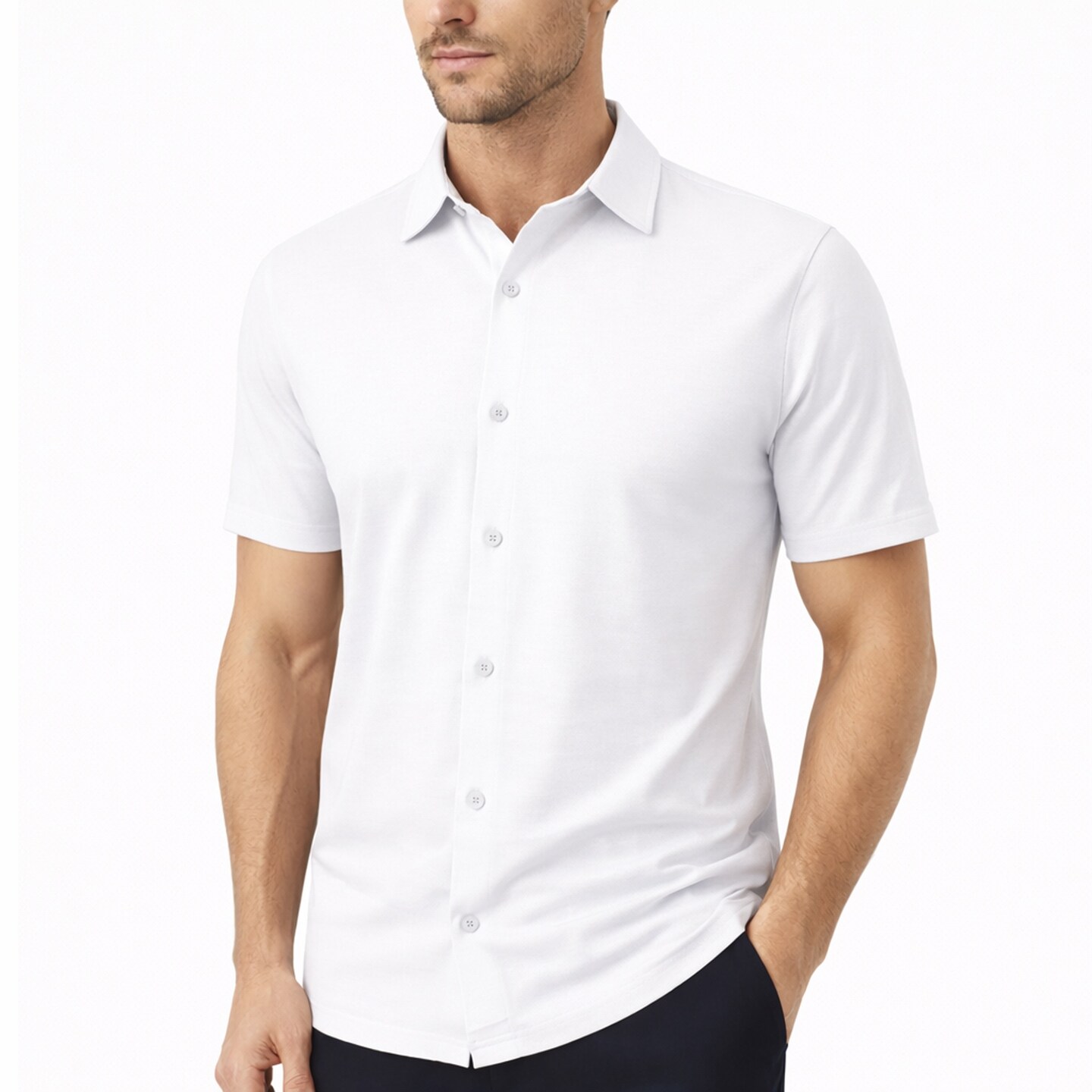 mens 3xl white dress shirt Henry Segal Men's Customizable White Long Sleeve Dress Shirt