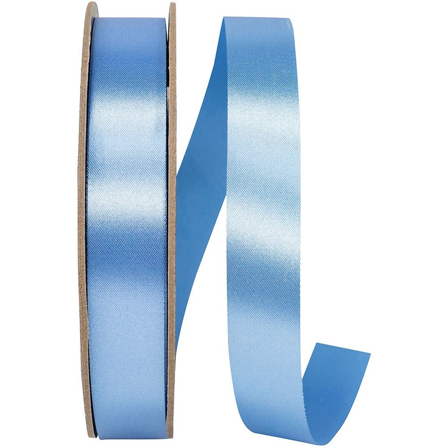 7/8in Satin Supreme Non-Wired Ribbon: Columbia Blue (100 Yards