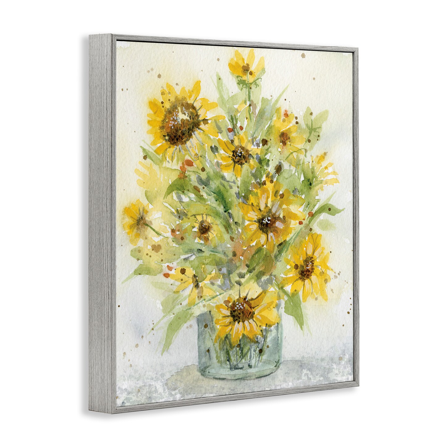 Stupell Industries Speckled Sun Flowers Vase Framed Giclee, design by Patti Bishop