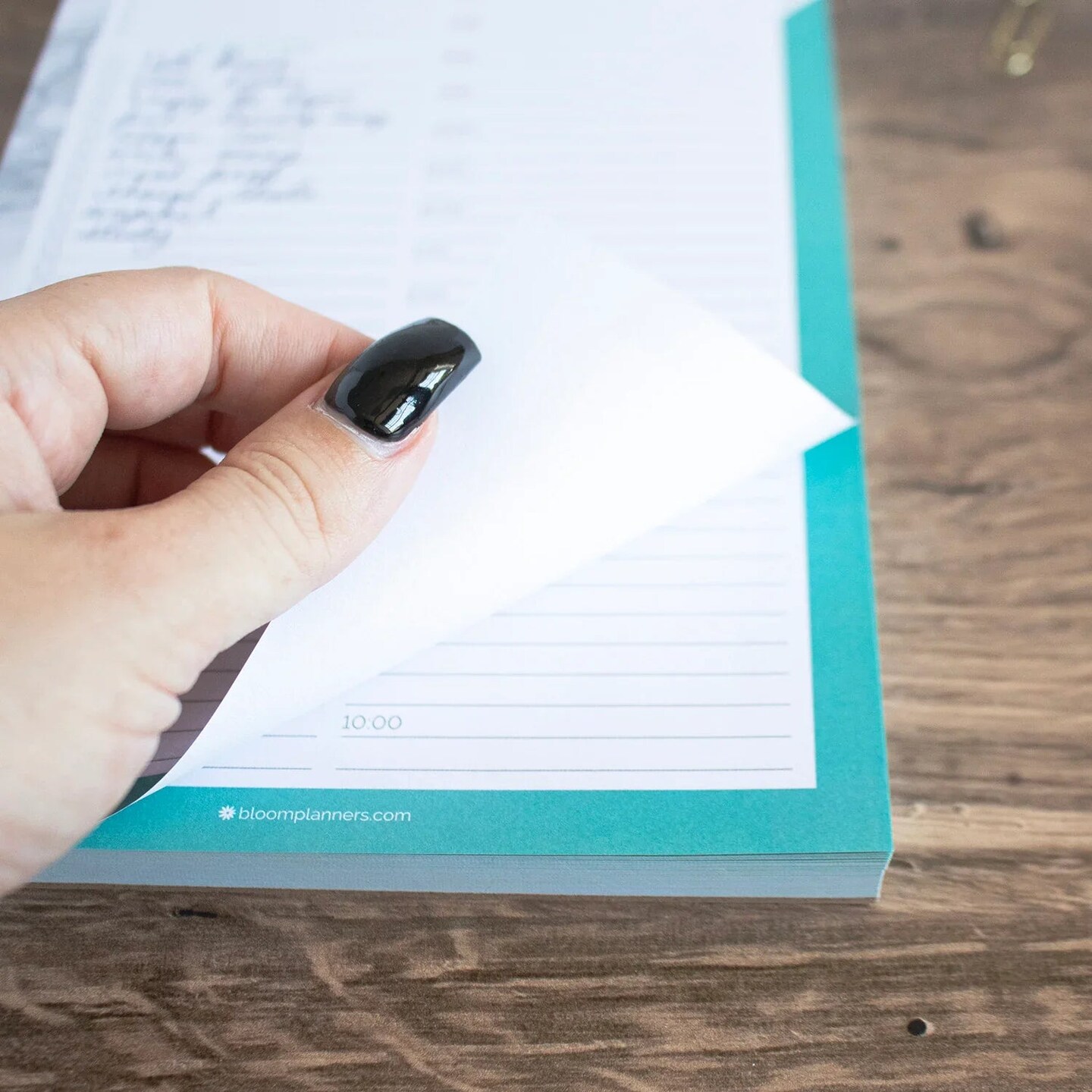 bloom daily planners Planning Pad, 6" x 9", Timed Daily Pad, Marble & Mint