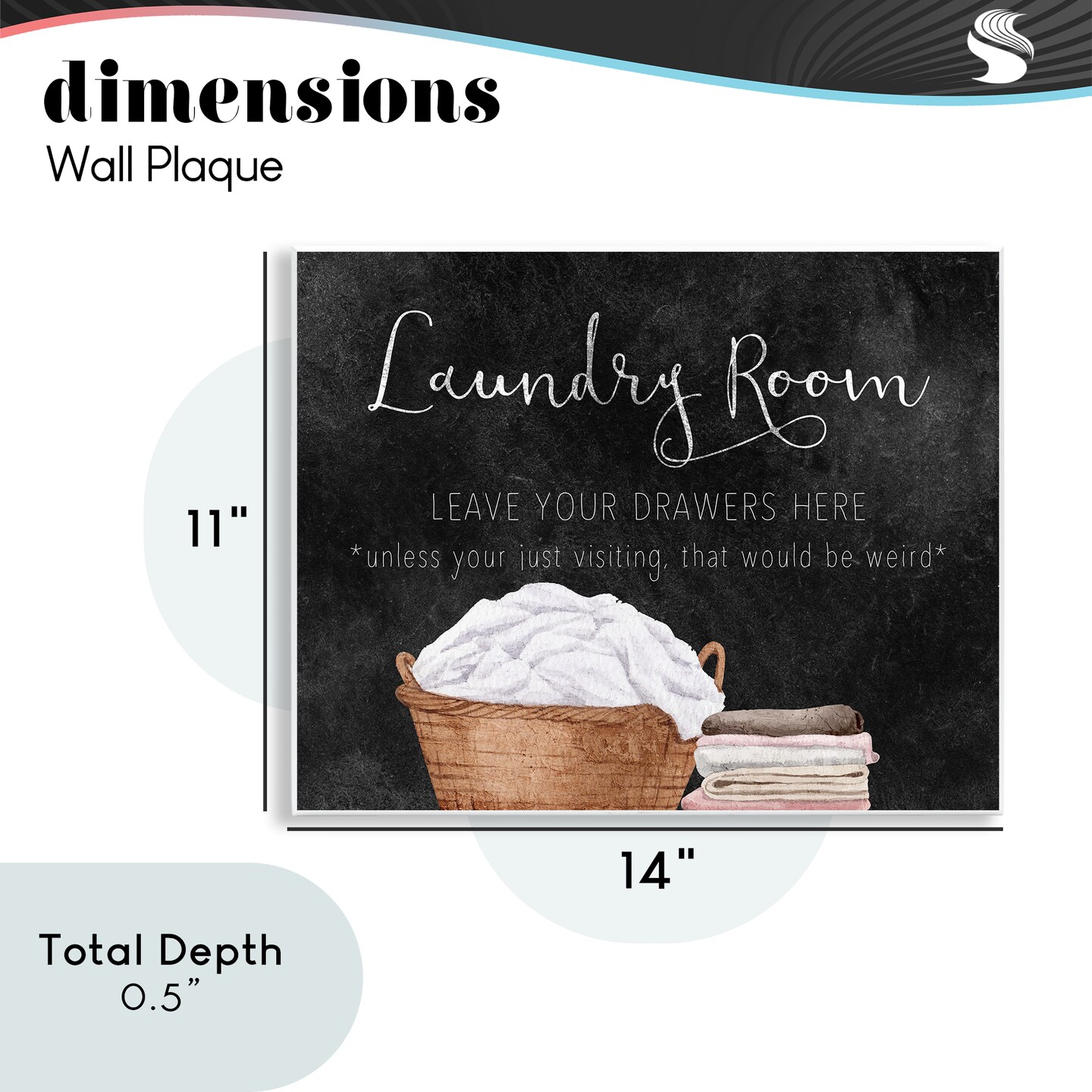 Stupell Industries Leave Your Drawers Laundry Wall Plaque, design by Kim Allen