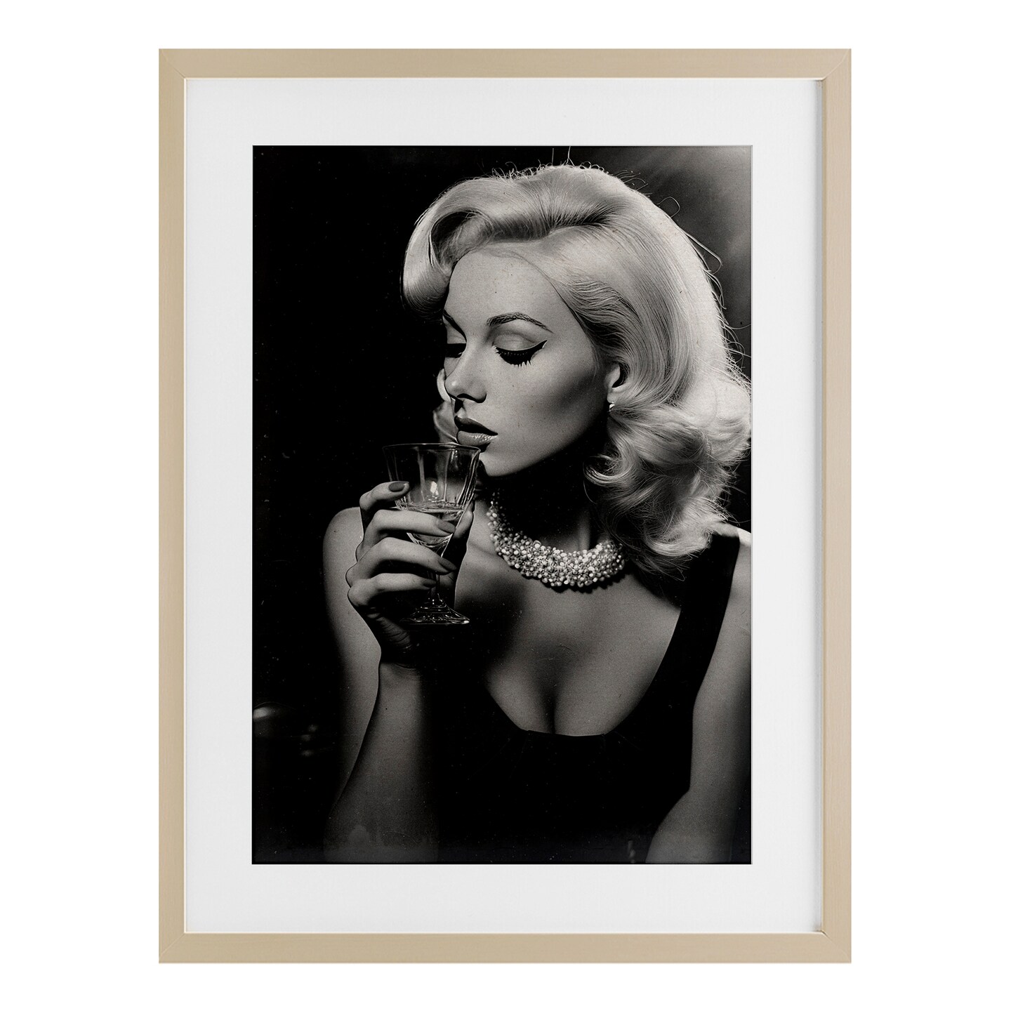 Stupell Industries Classic Woman & Martini Framed Print Under Glass, design by Decent Exposures