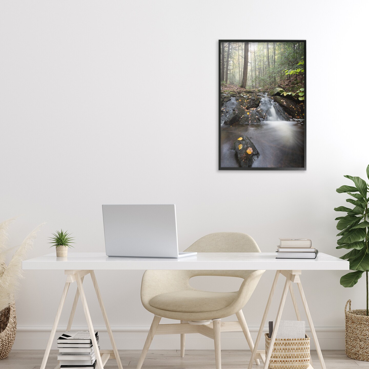 Stupell Industries Misty Stream Adirondacks Framed Giclee, design by James Rodewald