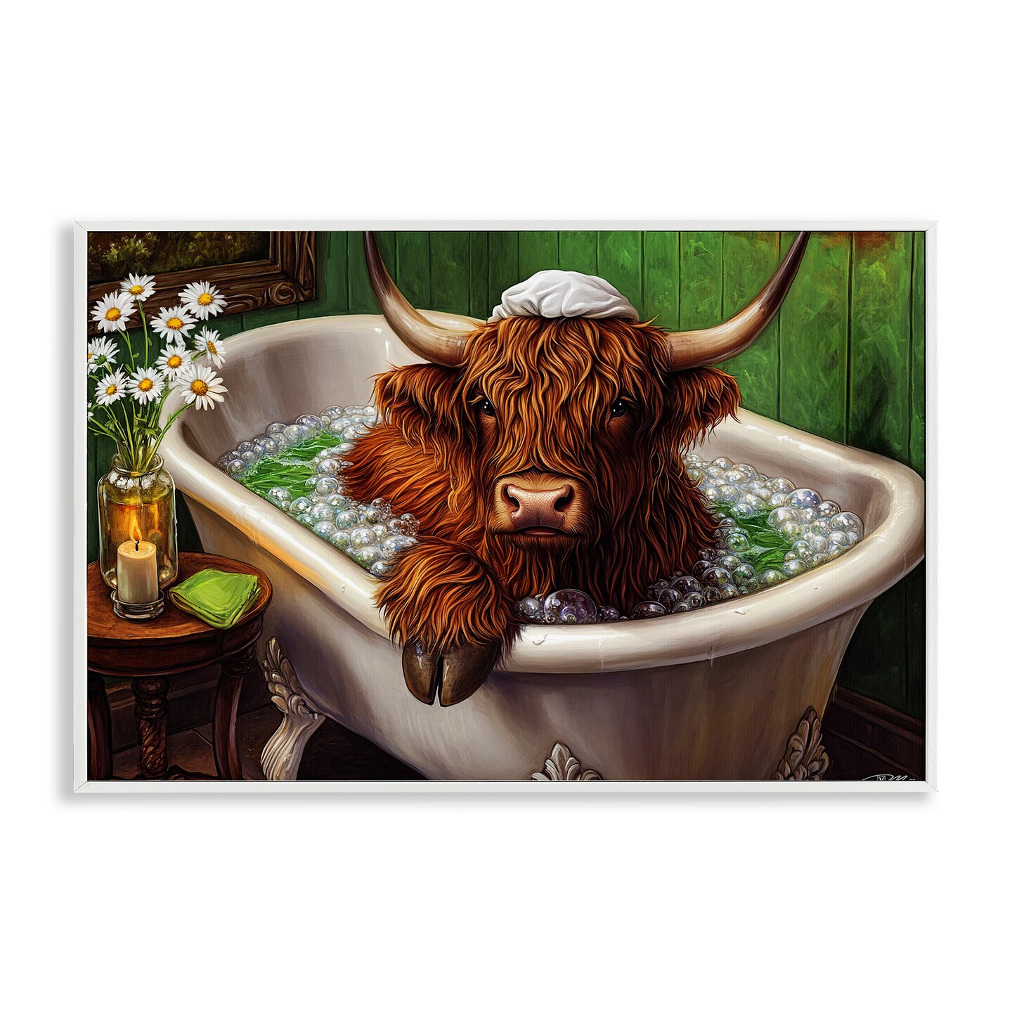 Stupell Industries Highland in Candle Lit Bubble Bath Framed Giclee, design by Momart
