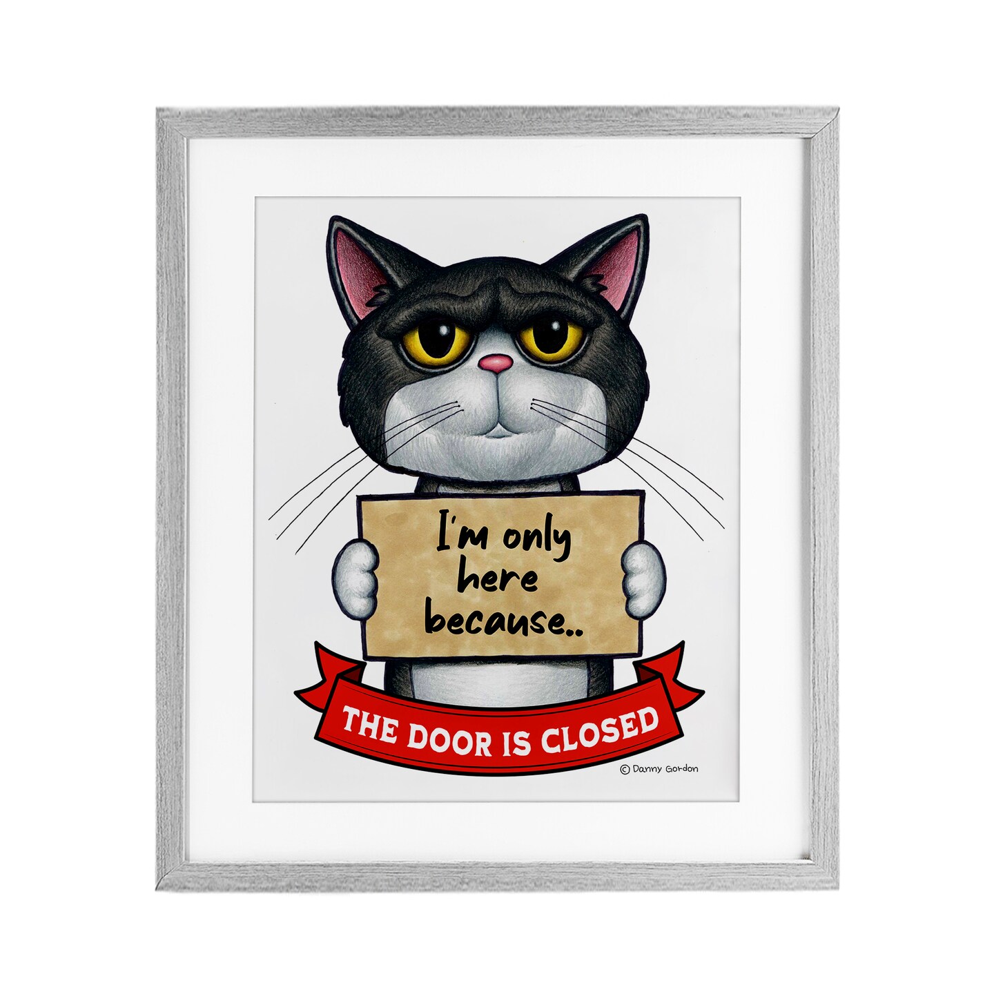 Stupell Industries Here Because Door Is Closed Framed Print Under Glass, design by Danny Gordon Art