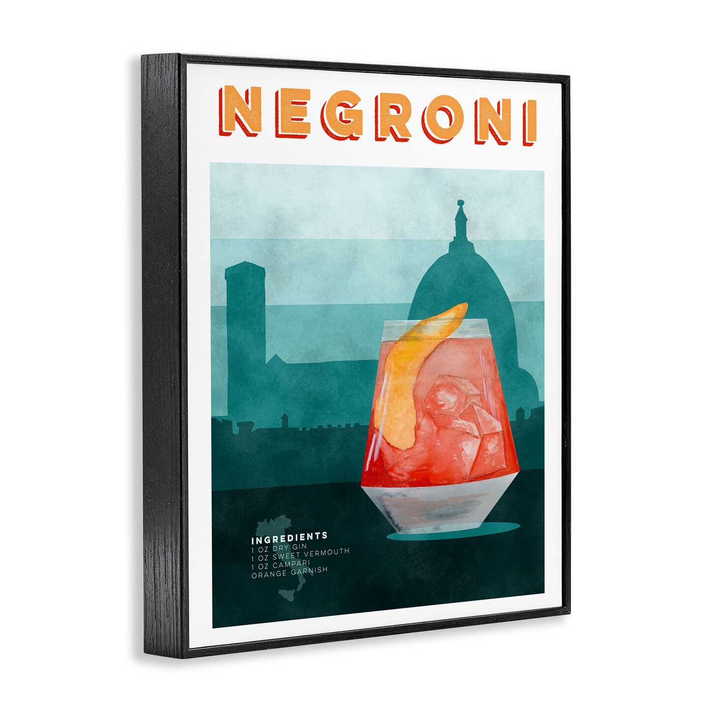 Stupell Industries Retro Negroni & Architecture Framed Giclee, design by Brett Blumenthal