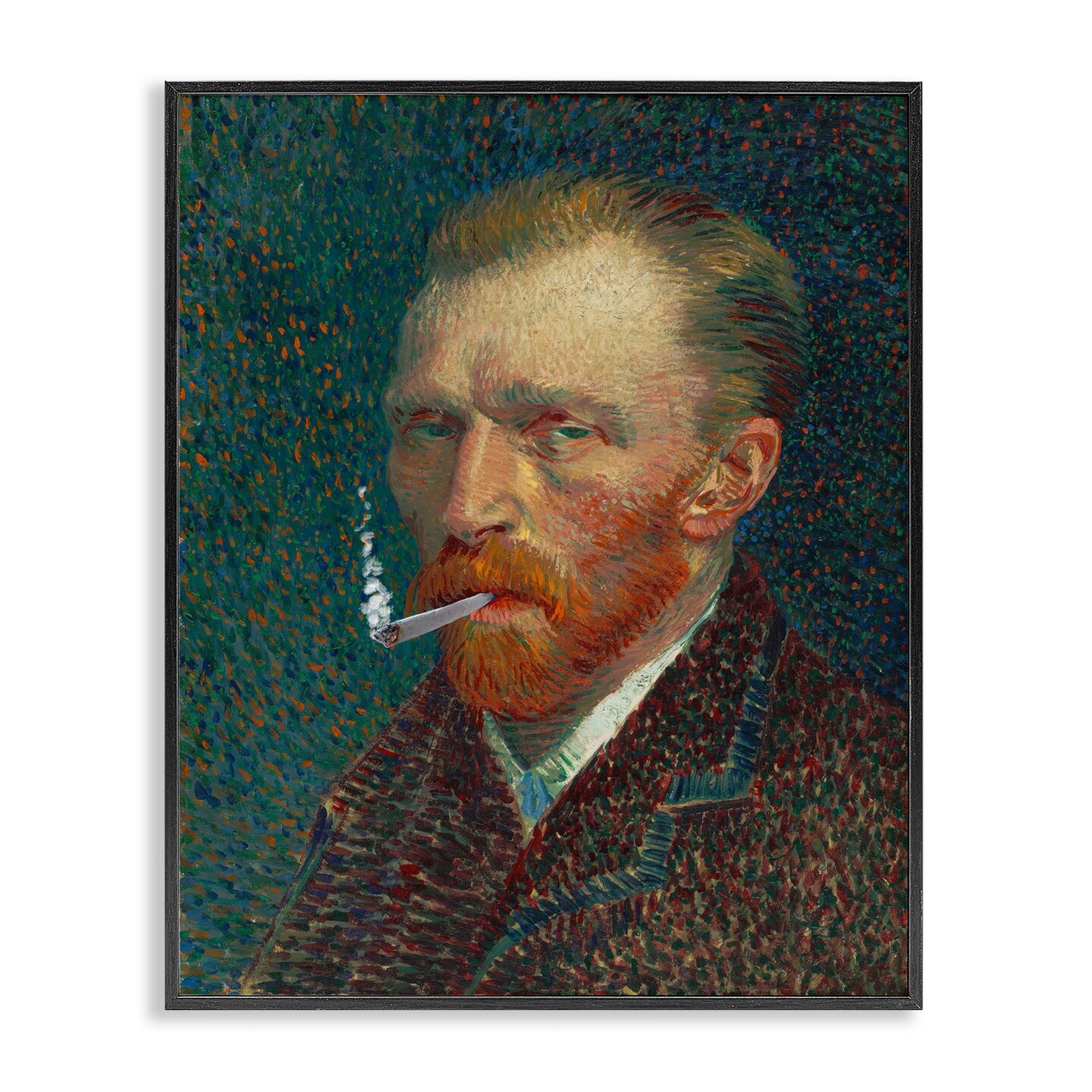 Stupell Industries Van Gogh Portrait with Smoke Framed Giclee, design by Masters Redux