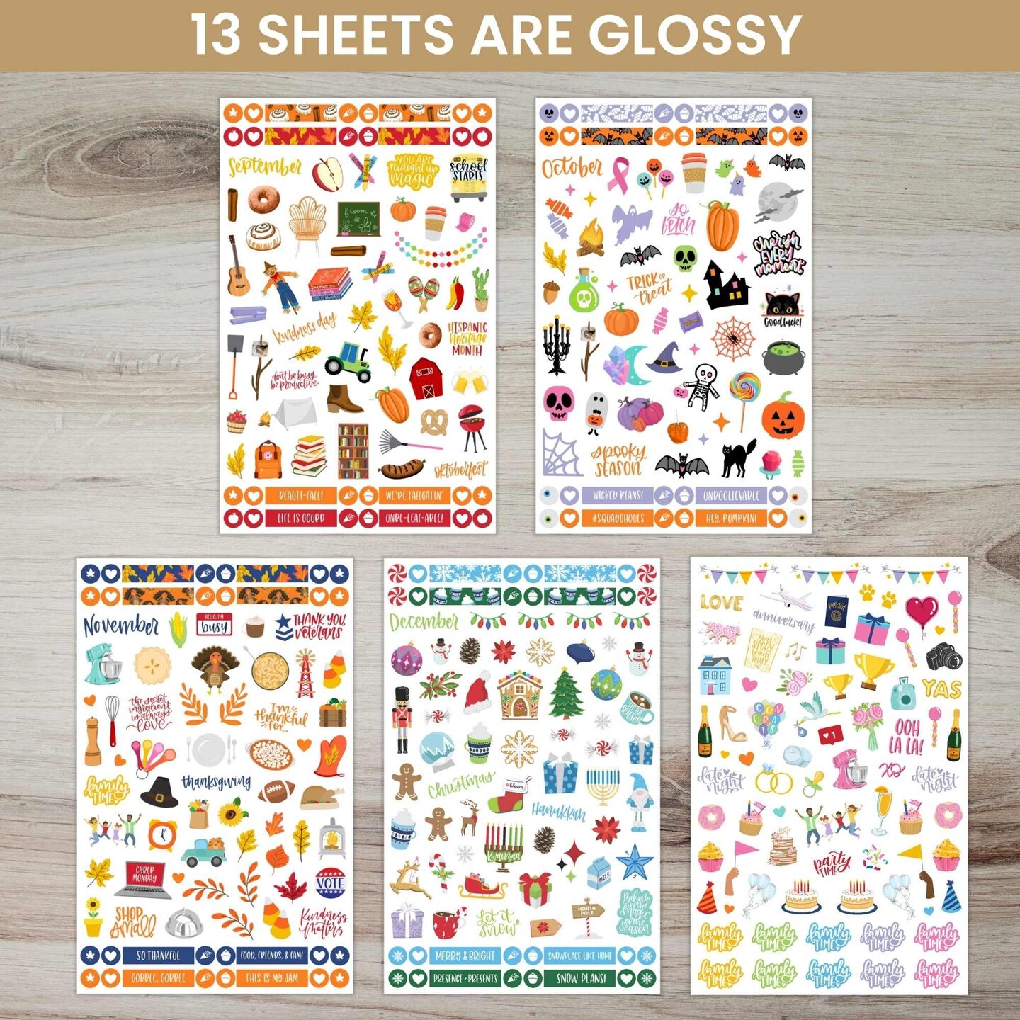 bloom daily planners Sticker Value Pack, Monthly Celebrations