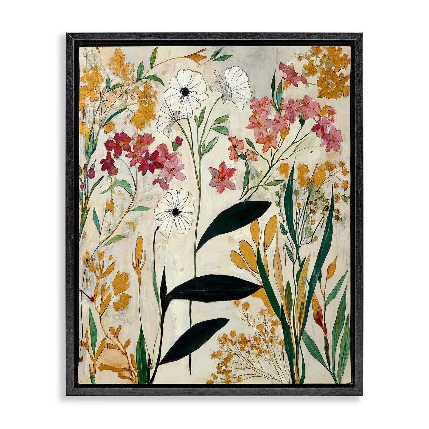 Stupell Industries Vintage Playful Botanicals Floating Frame, design by Annabelle Hall