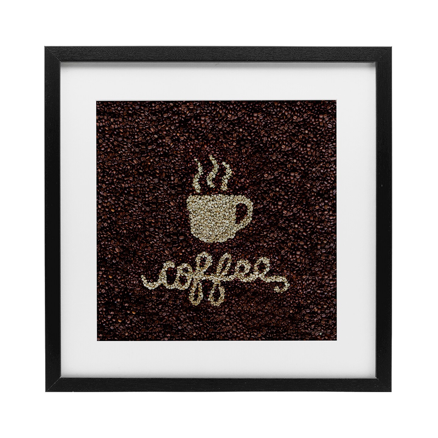 Stupell Industries Coffee Bean Pattern Framed Print Under Glass, design by Seven Trees Design