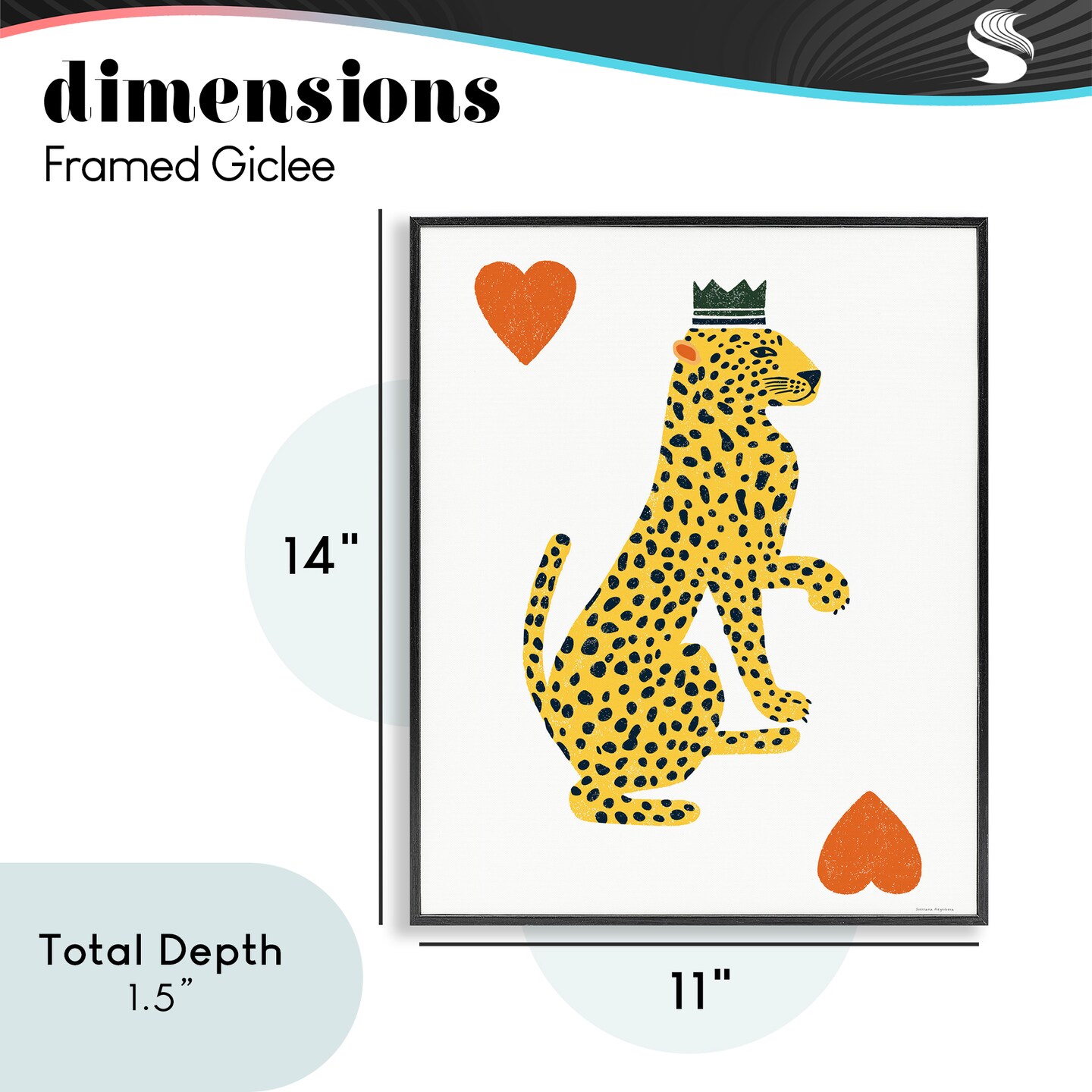 Stupell Industries Leopard & Hearts Card Framed Giclee, design by Svetlana Aleynikova