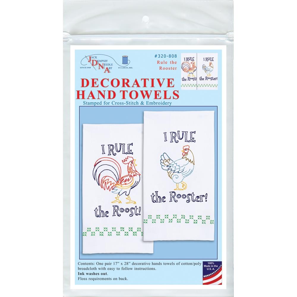 DIY Dempsey Rule the Rooster Stamped Embroidery Guest Hand Towel Kit