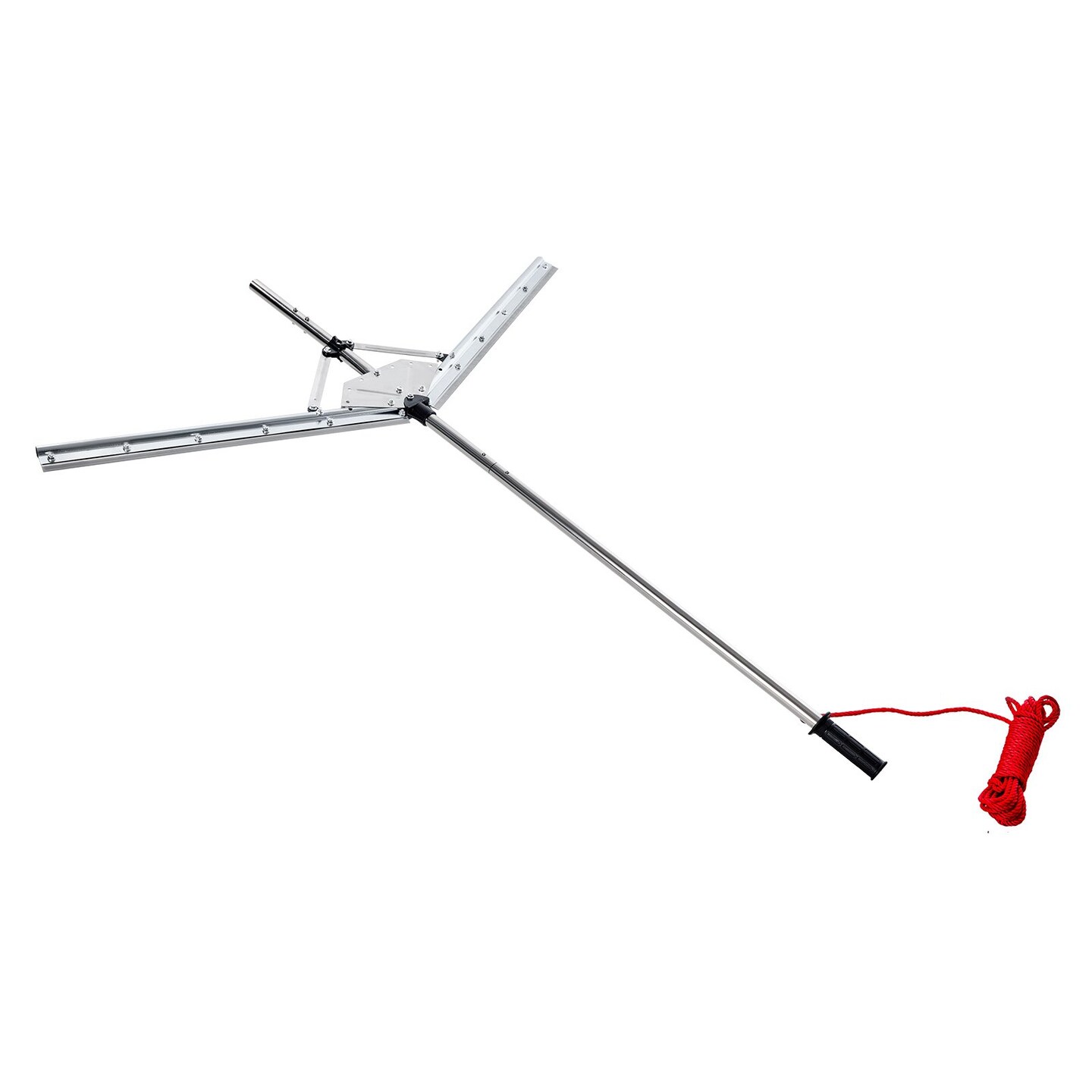 Silver Adjustable Aquatic Weed Rake Stainless Steel 36-48in Cutting Width with 30ft Rope for Ponds
