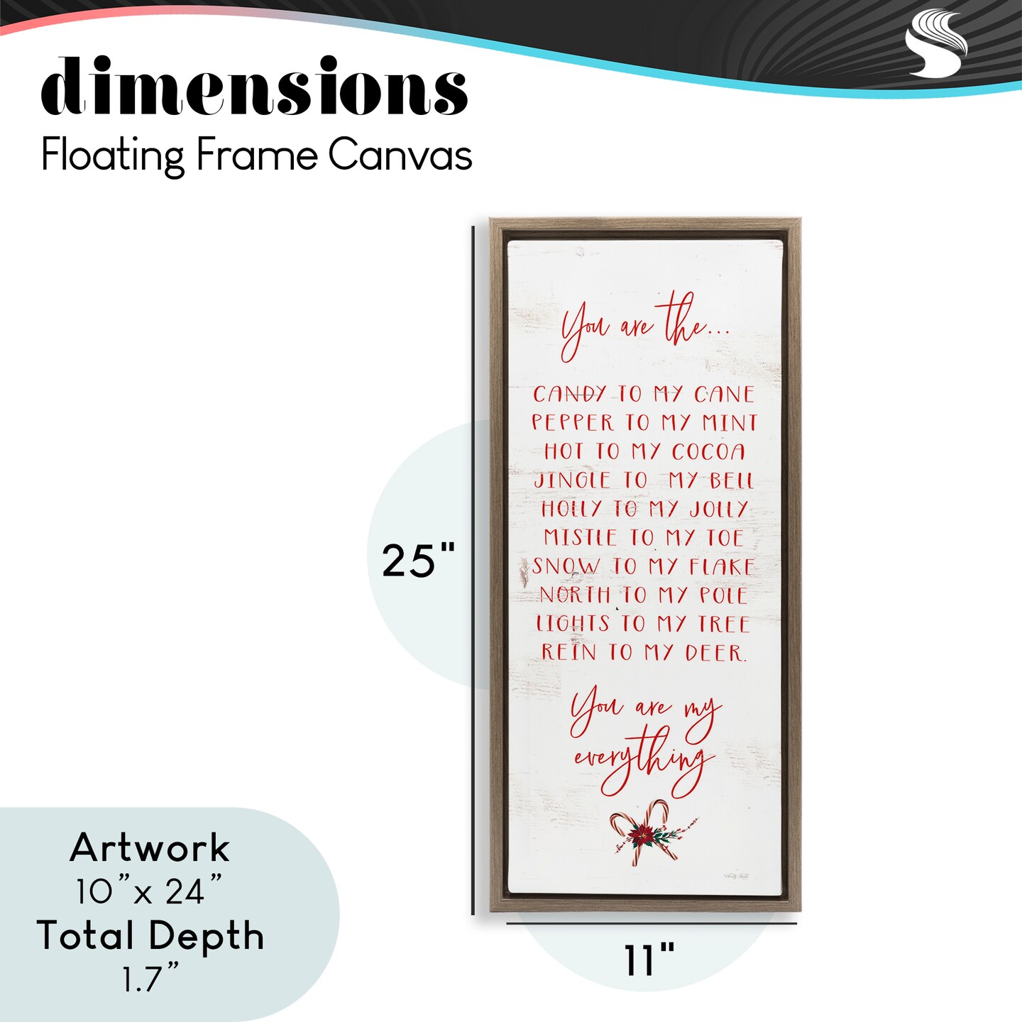 Stupell Industries My Everything Holiday Romance Floating Frame, design by Cindy Jacobs