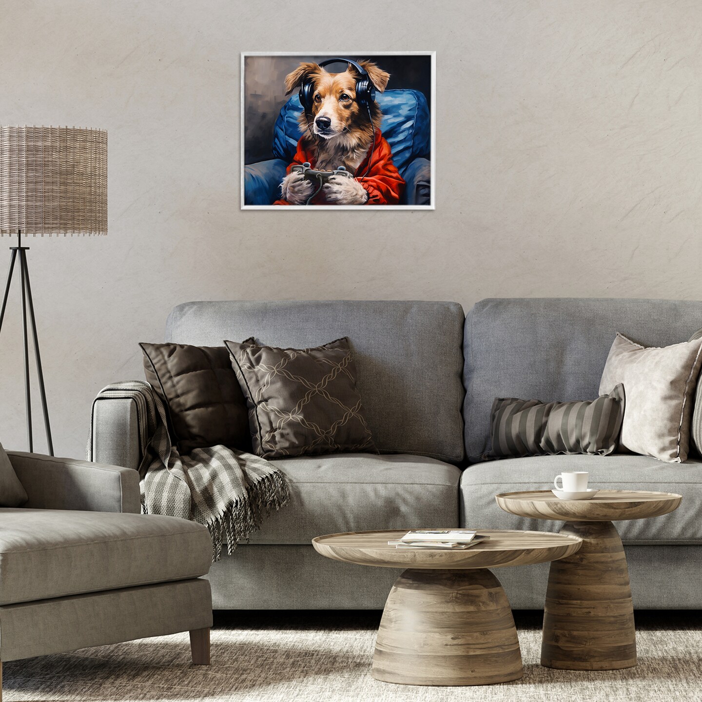 Stupell Industries Game Master Dog Framed Giclee, design by Shawna Stewart