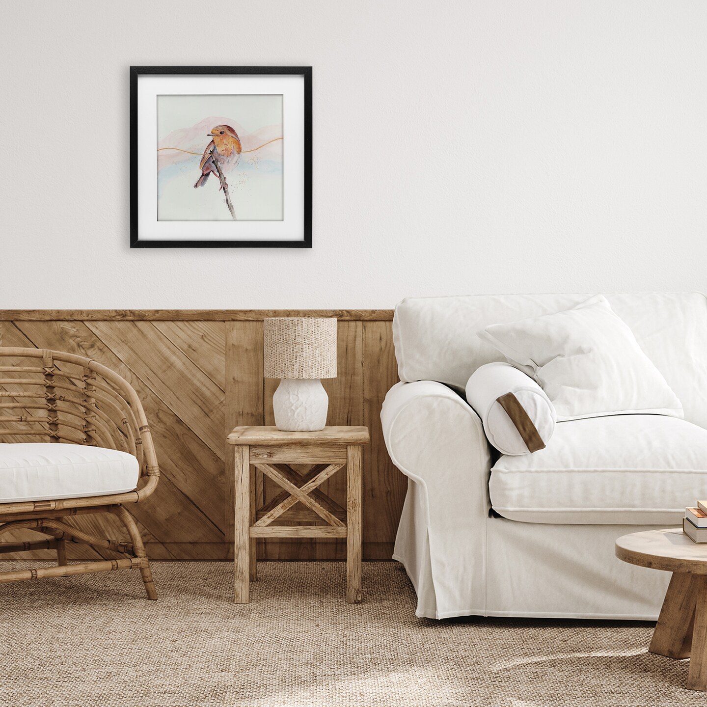 Stupell Industries Songbird Perched Subtlety Framed Print Under Glass, design by Cady Driver