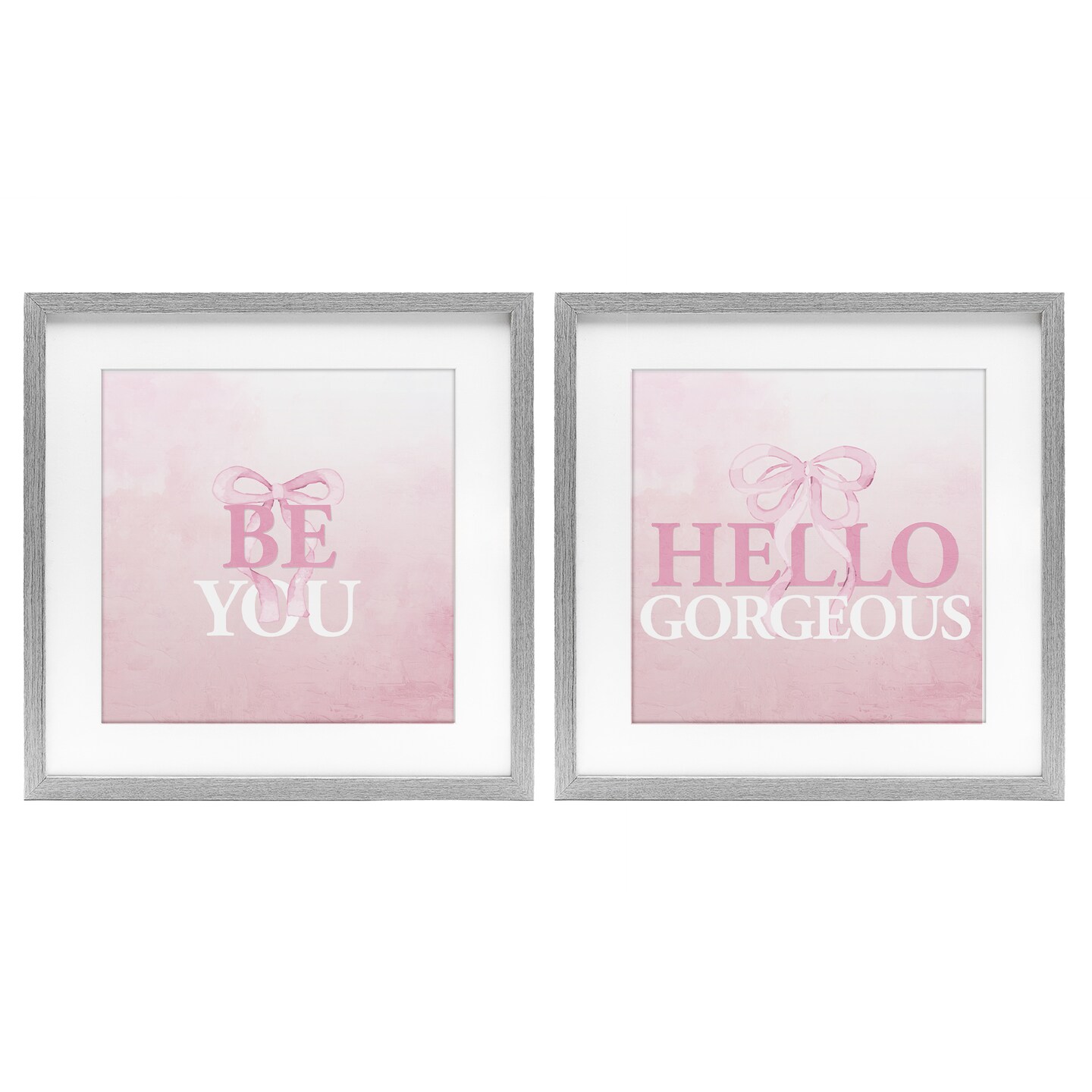 Stupell Industries Pink Feminine Empowerments 2pc Framed Print Under Glass Set, design by Kim Allen