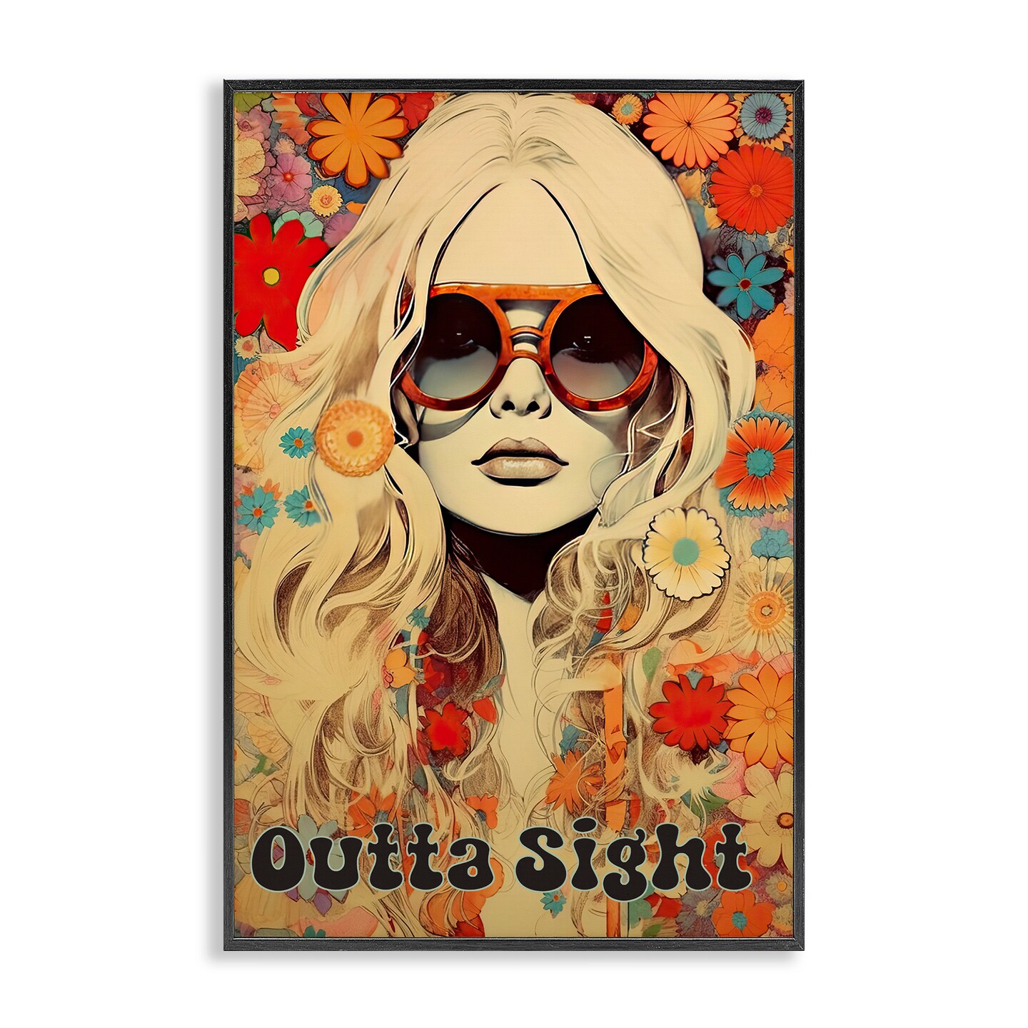 Stupell Industries Outta Sight Hippie Girl Framed Giclee, design by Sasha