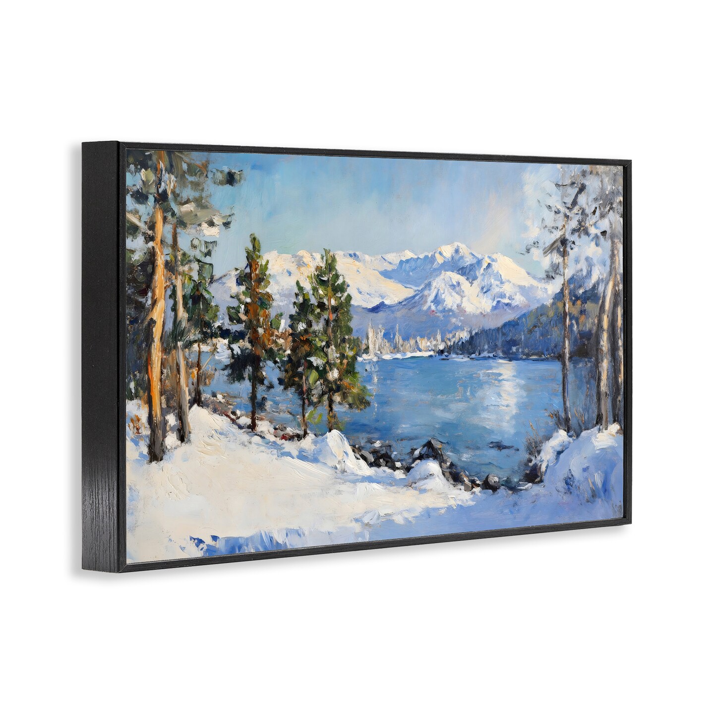 Stupell Industries Winter Mountain Lake Framed Giclee, design by Petal Prints Design