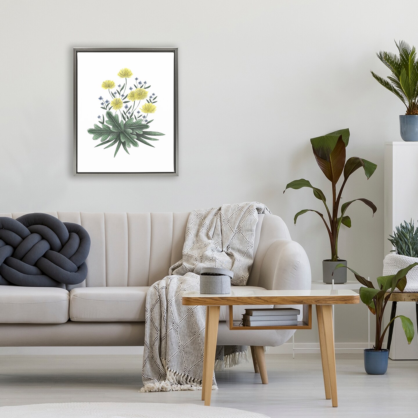 Stupell Industries Dandelion Flower Illustration Floating Frame, design by Cecilia Battaini