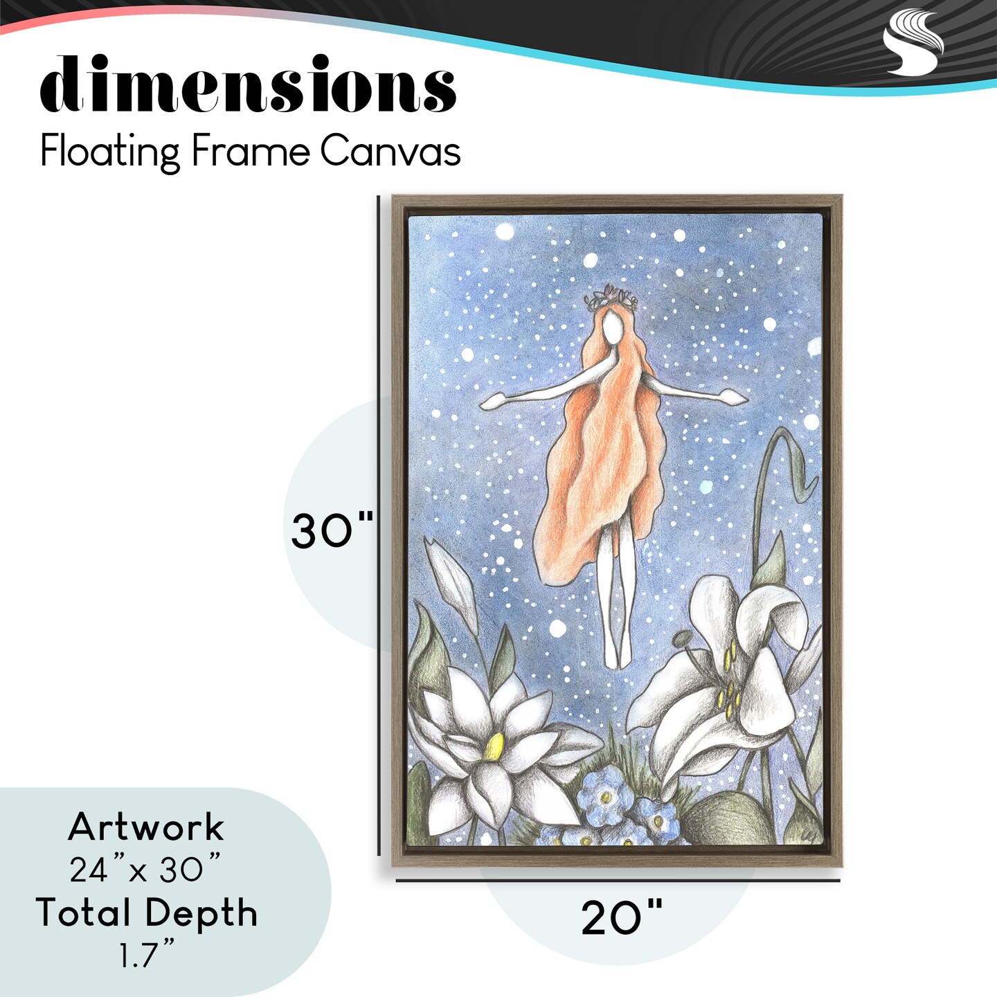 Stupell Industries Mystical Garden Fairy Sparkle Floating Frame, design by Cecilia Battaini