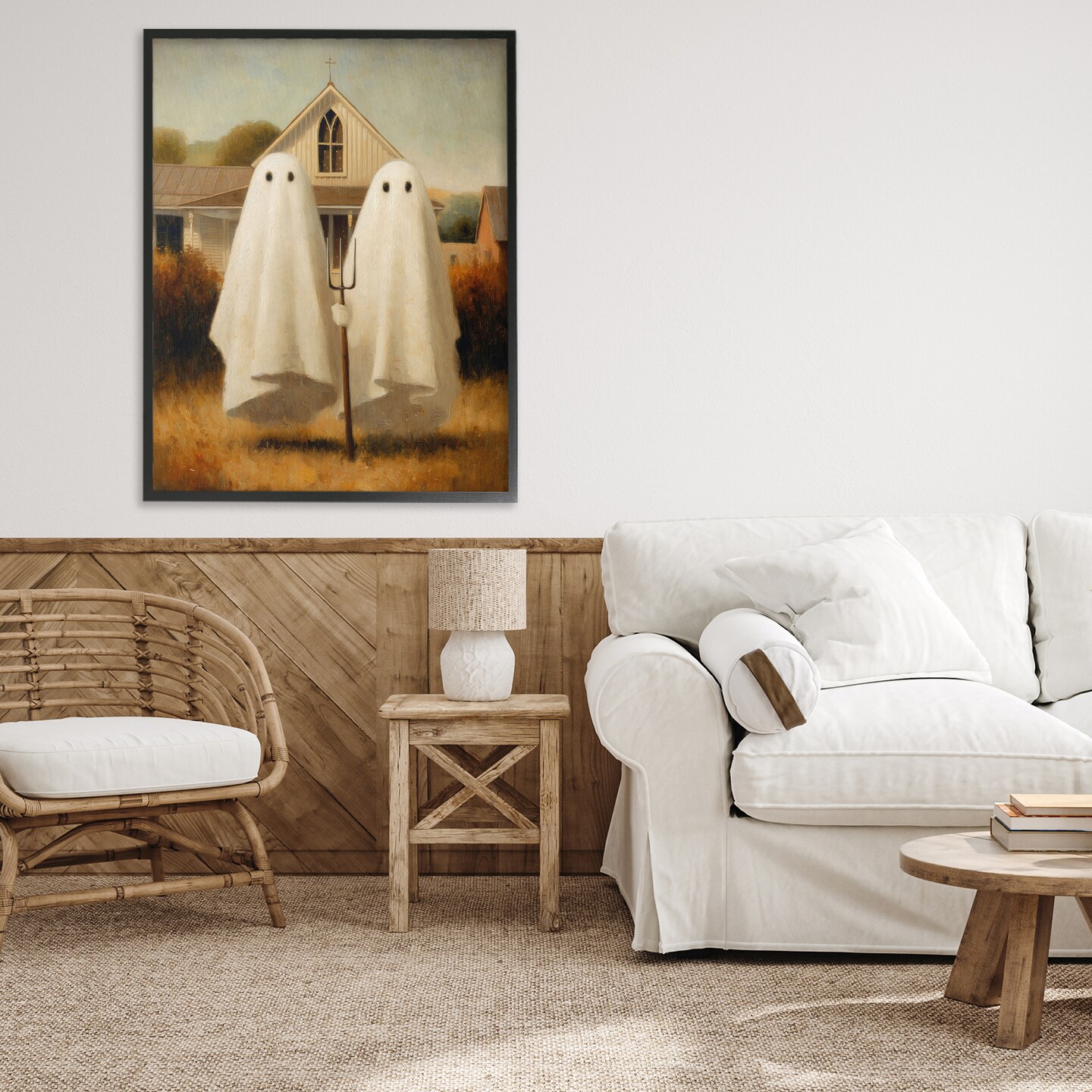 Stupell Industries American Gothic Ghosts Framed Giclee, design by Arlington Prints