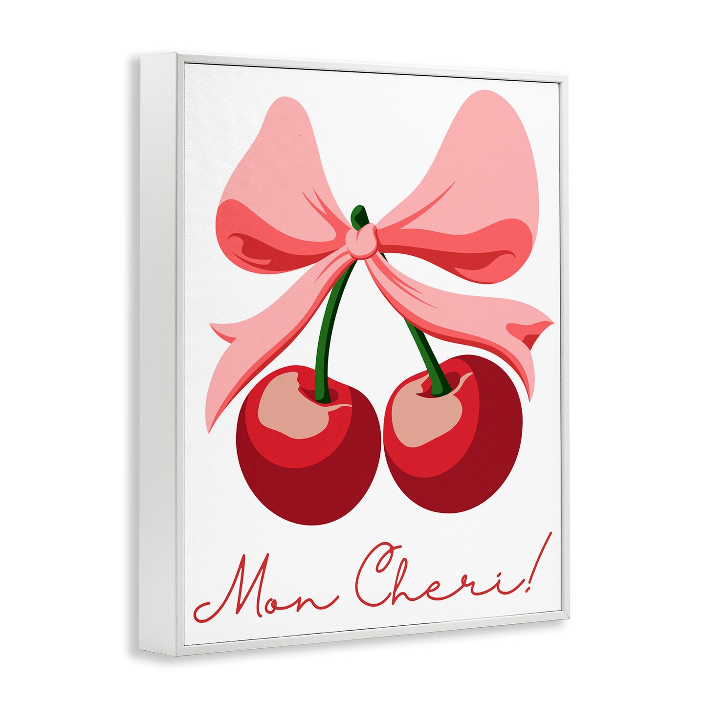 Stupell Industries Mon Cheri Bow Cherries Framed Giclee, design by Marcus Prime