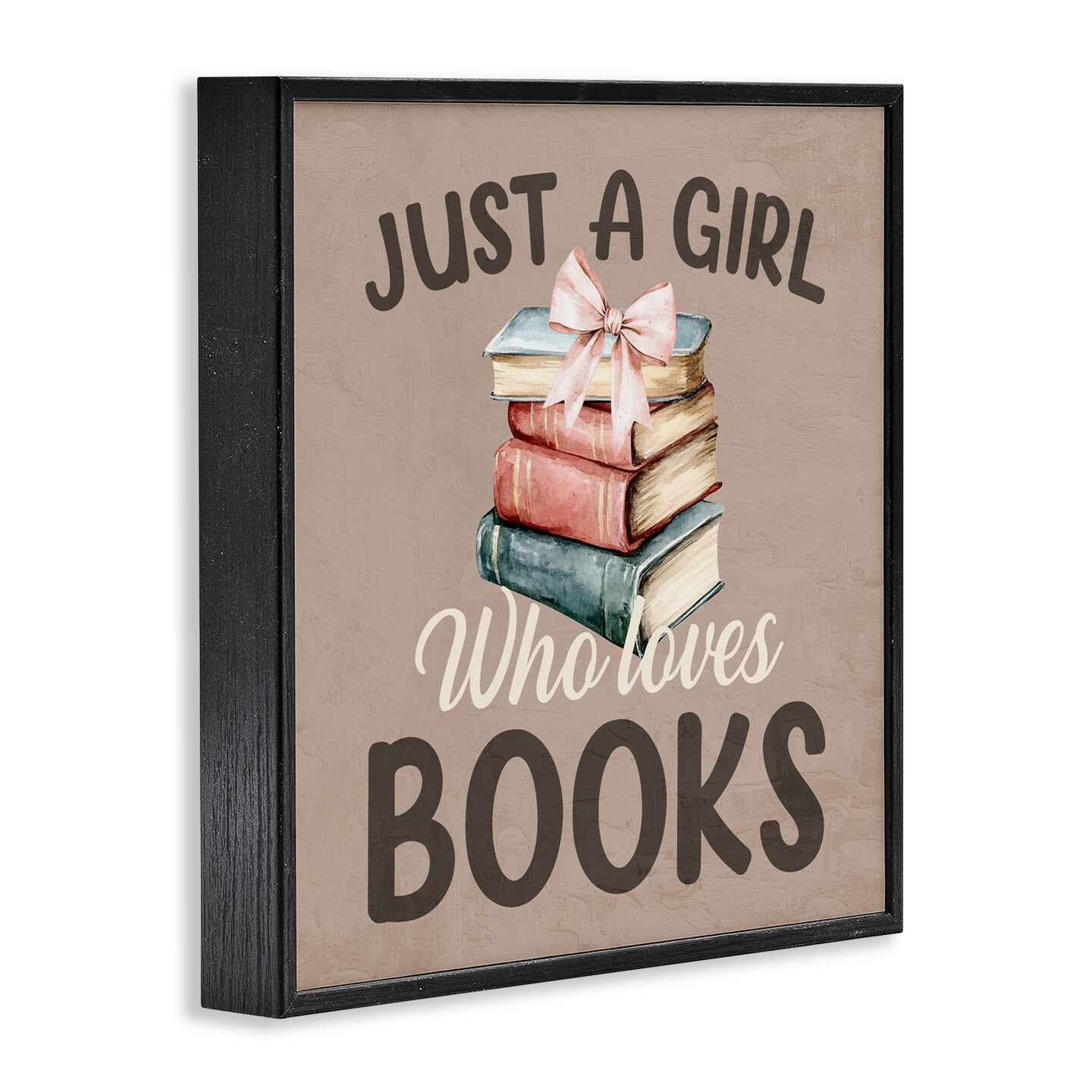 Stupell Industries Just A Girl Who Loves Books Framed Giclee, design by Kim Allen