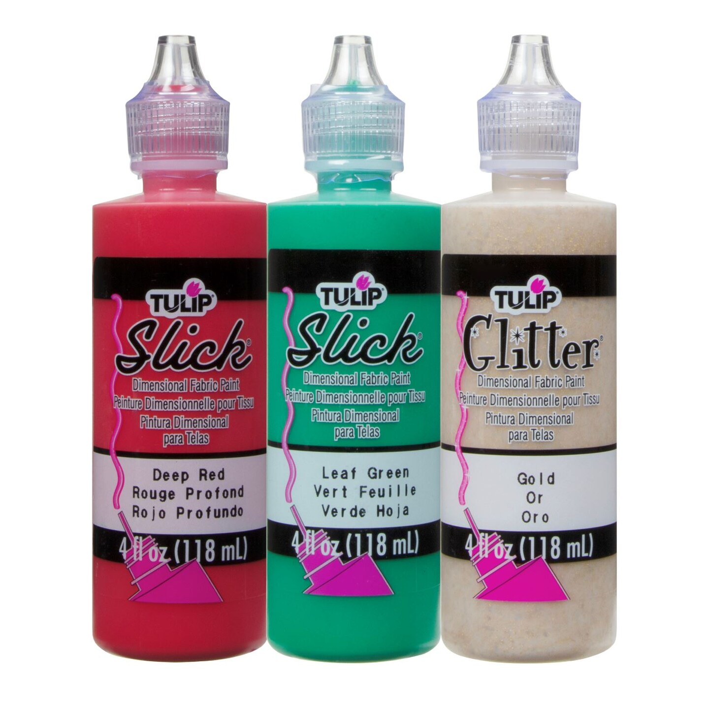 Tulip Puff Paint Shiny Christmas, Multi-Surface Craft Paint, 4 fl. oz. 3 Pack