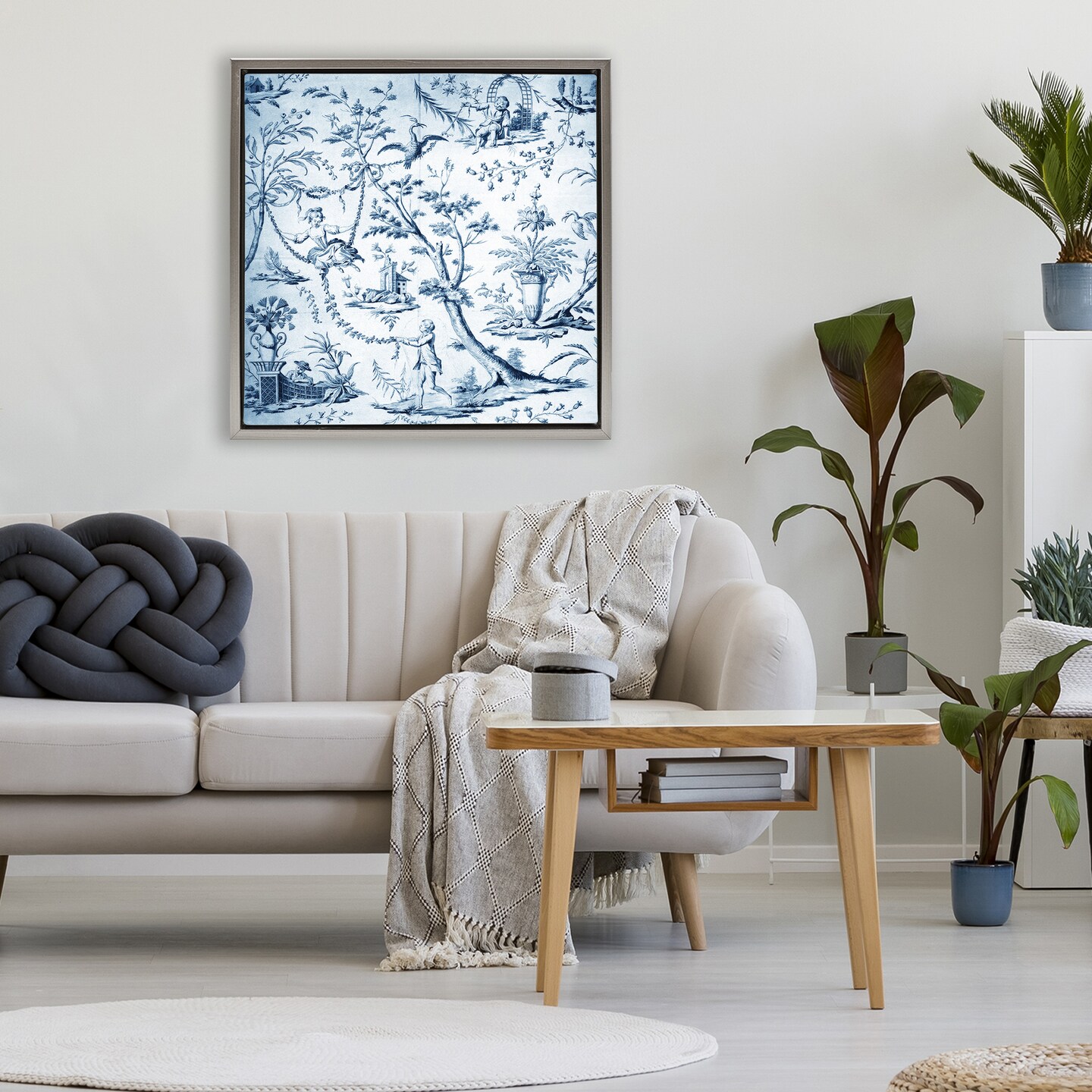 Stupell Industries Vintage Toile Scene Floating Frame, design by Vintage Hustle