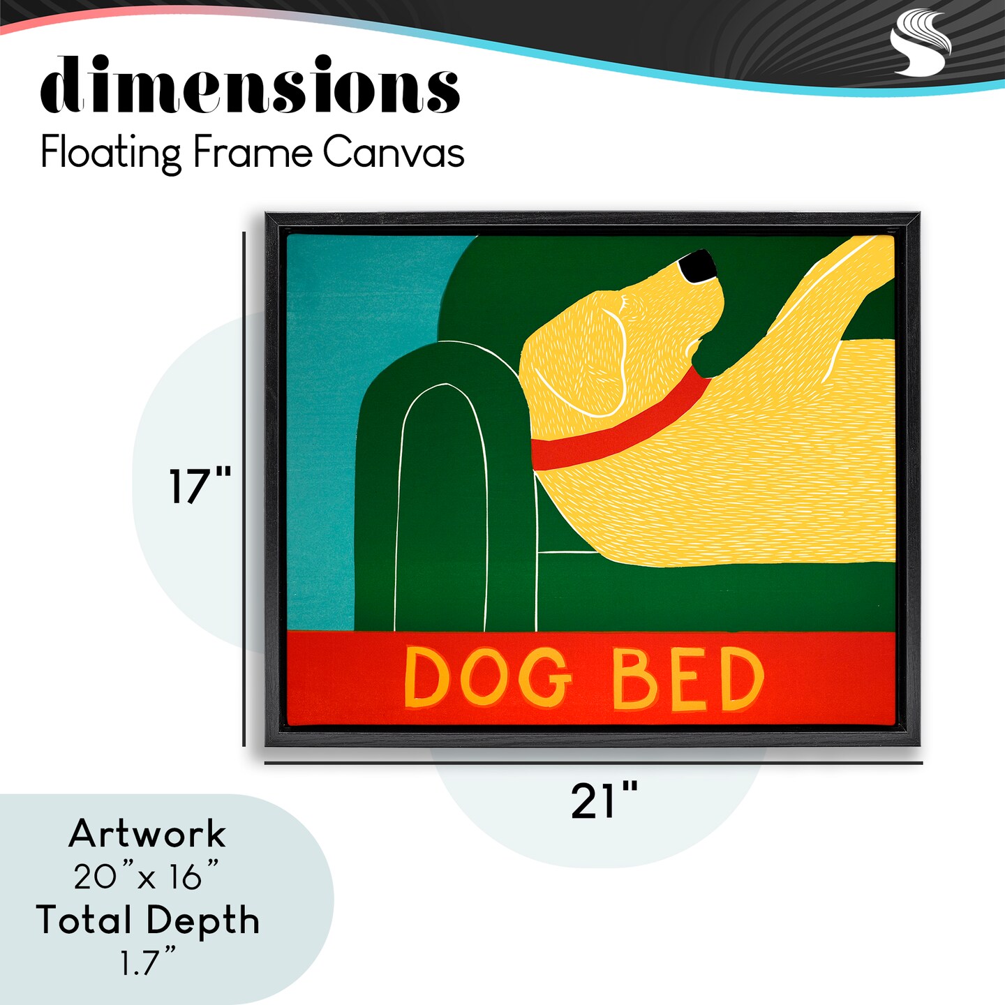 Stupell Industries Dog Bed Labrador Floating Frame, design by Stephen Huneck