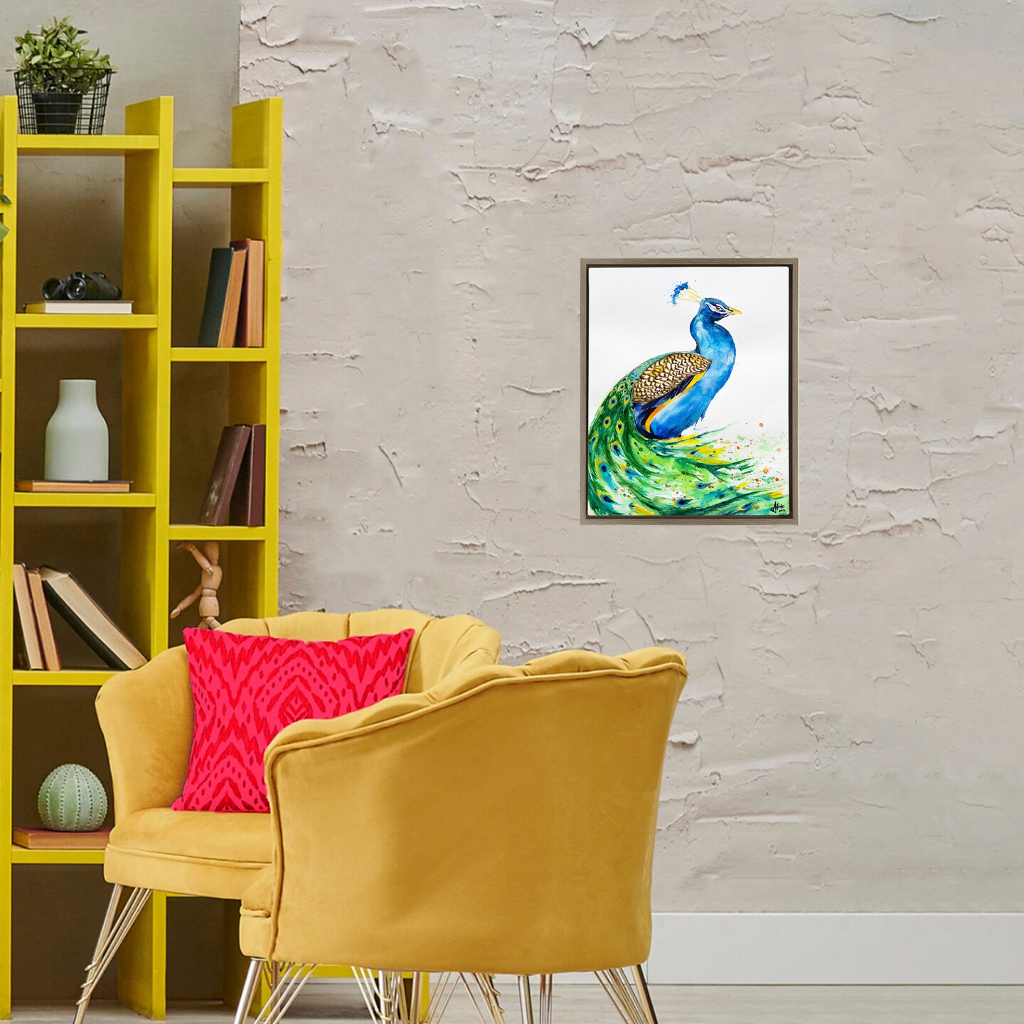 Stupell Industries Aphrodite Peacock Portrait Floating Frame, design by Marc Allante
