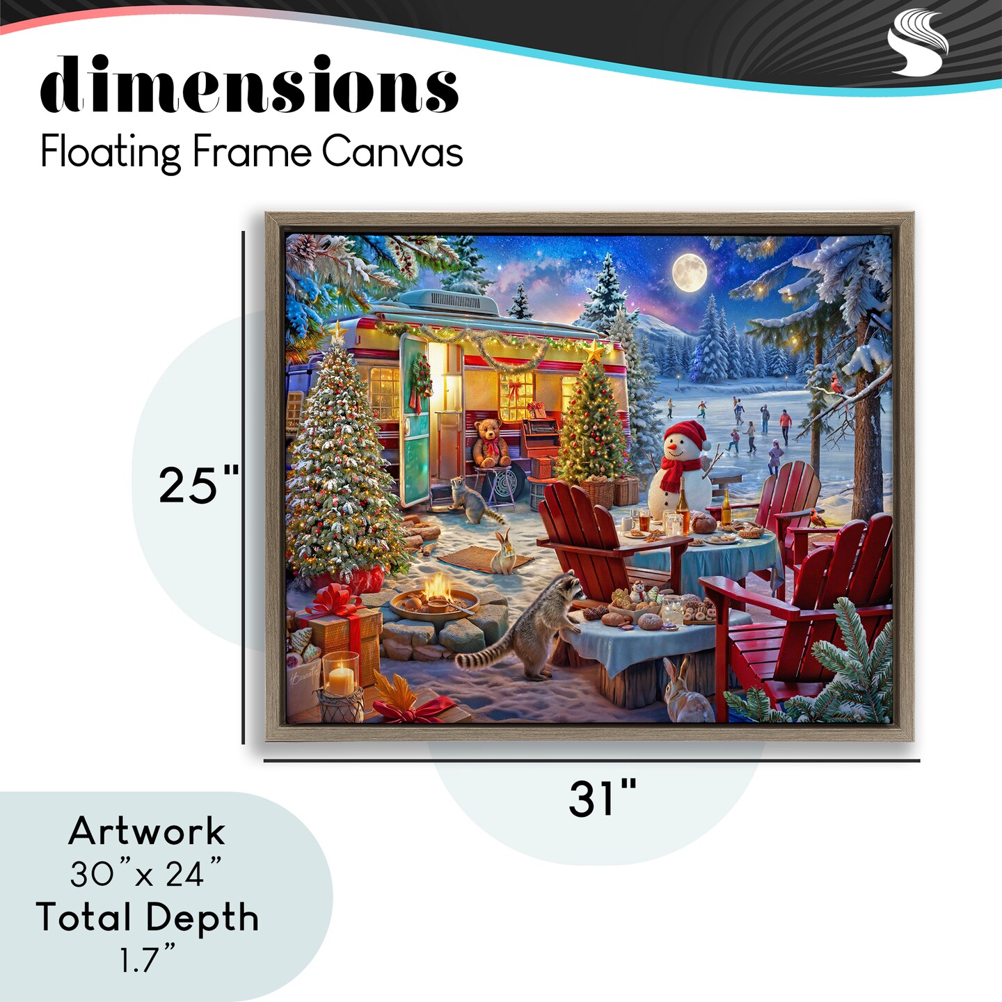 Stupell Industries Winter Holiday Camper Party Floating Frame, design by Henriette Chinaglia